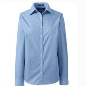 Lands' End Blue Casual Button Down Shirt
